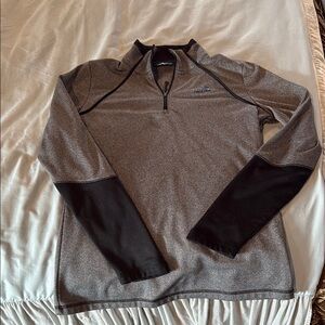 Gray and Black Quarter-Zip Pullover
